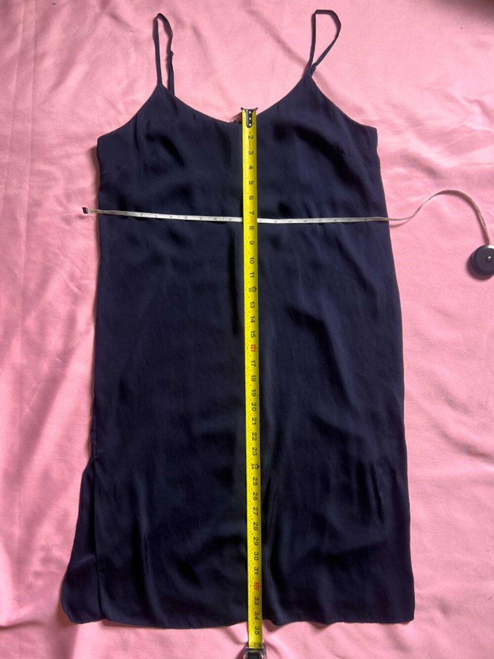 Quince Silk Midi Slip Dress in Navy - Picture 3 of 10